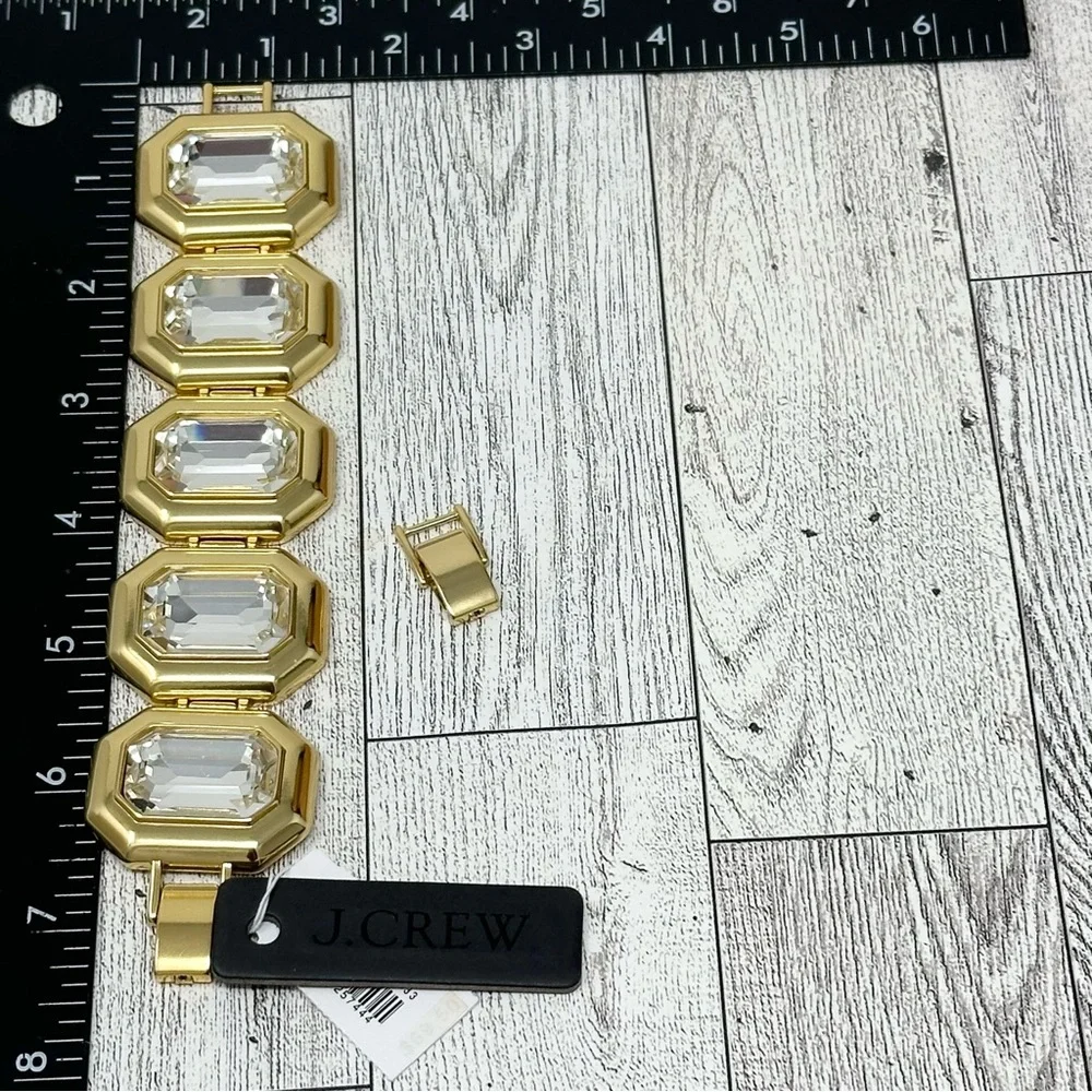 J.Crew Rectangle Faceted Crystal Bracelet New NWT - Picture 7 of 7